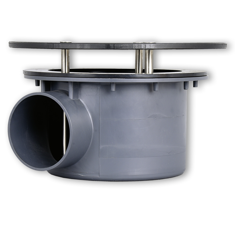 Einsatzdeckel flach für Bodenablauf grau (Schwimmteich)