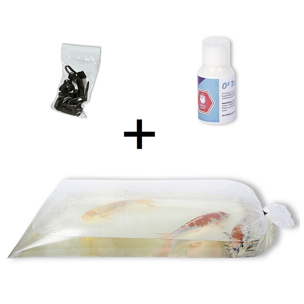 Transport-Set: Transporttüten, Gummiringe und O²